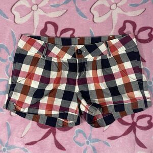 Y2k Jimmy’z Orange & Blue Plaid Pink  Short Shorts Size 6